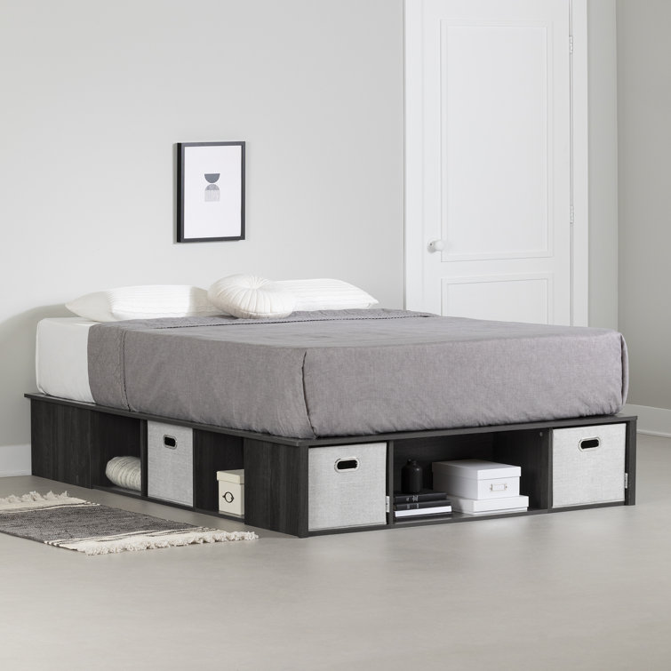 Flexible storage store platform bed queen